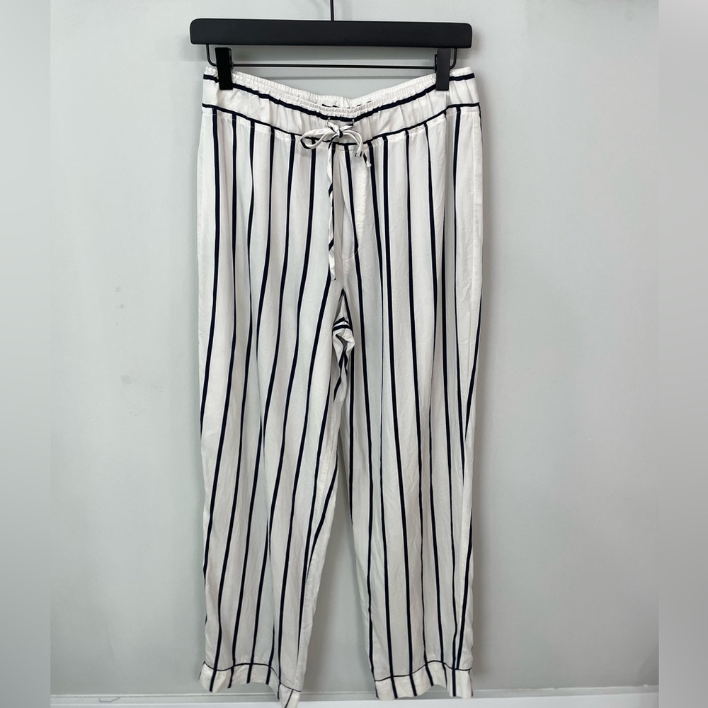 Reformation Black and White Striped Pants